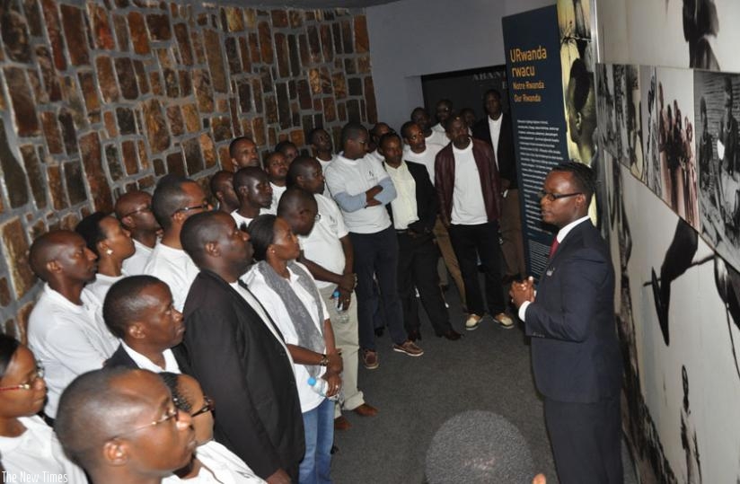 BPR employees during the tour of Kigali Genocide Memorial Centre. (Steven Muvunyi)