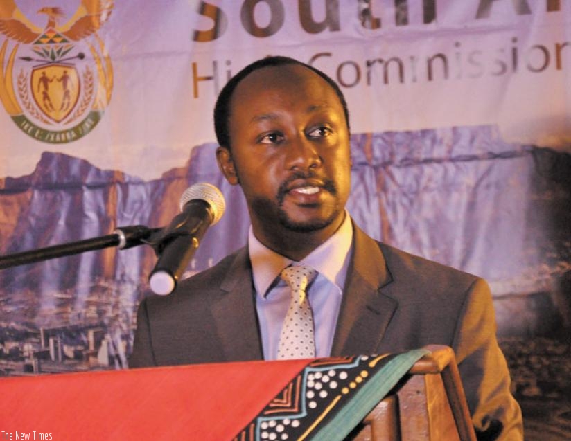 Minister Imena speaks at the event in Kigali. (Teddy Kamanzi)