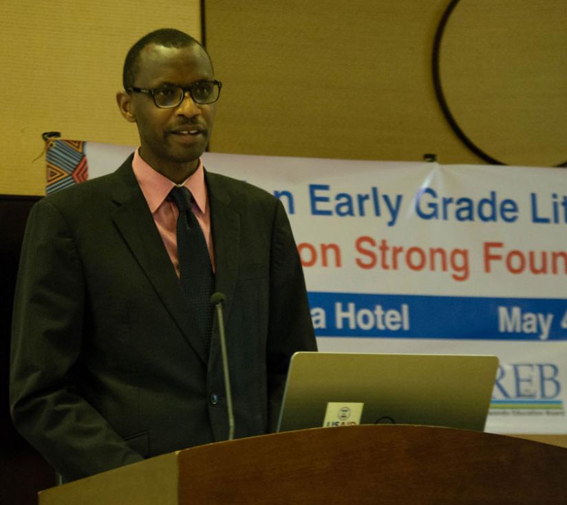 Dr Papias Musafiri, the minister for education opens the Rwandan Early Grade Literacy Instruction Conference at Serena Hotel yesterday. (Teddy Kamanzi)