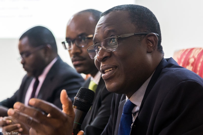 FAO country representative Attaher Maiga speaks during a multisectoral high-level meeting and policy dialogue on social protection and agriculture held in Kigali yesterday. (Timoth....