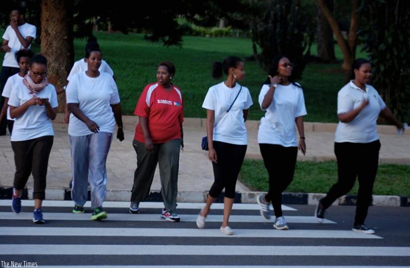 Some of the participants in the Blood clot Awareness Walk held in Kigali in March. (Donah Mbabazi)