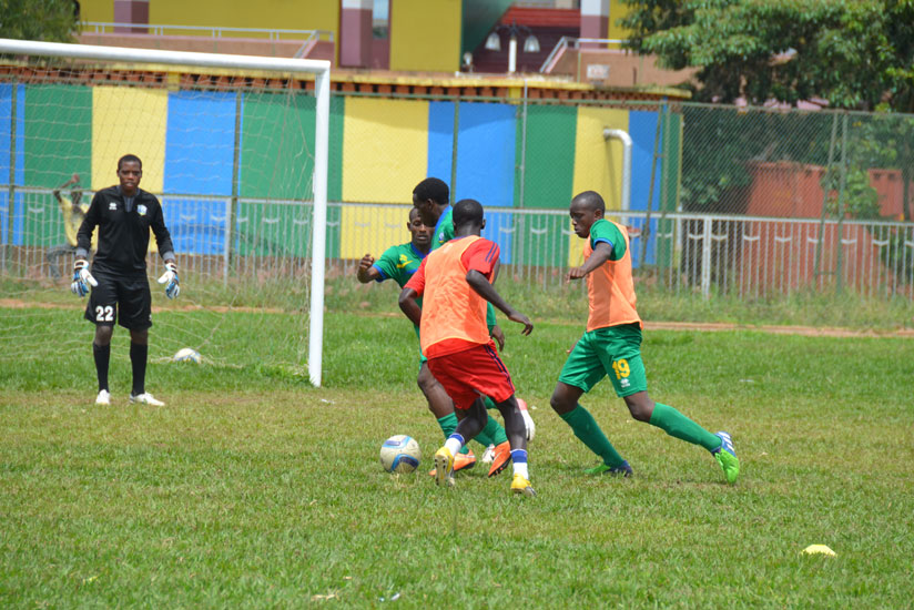 U-20 players during training last month. The team has entered residential training ahead of their tie against Egypt on Saturday. (Sam Ngendahimana)