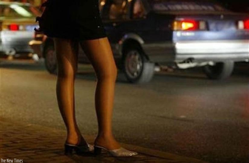 A female sex worker stands by the roadside in Kigali. (File)