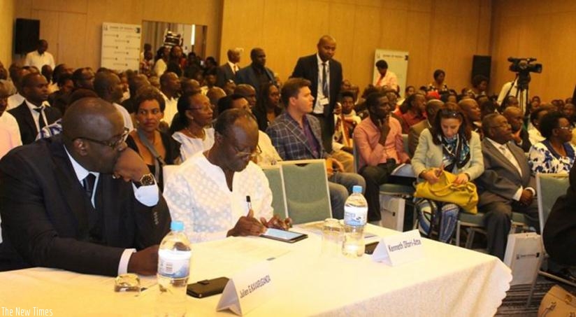 A cross-section of BK shareholders during the AGM in Kigali on Monday. The bank's net profit rose by 11.7% last year. (Appolonia Uwanziga)