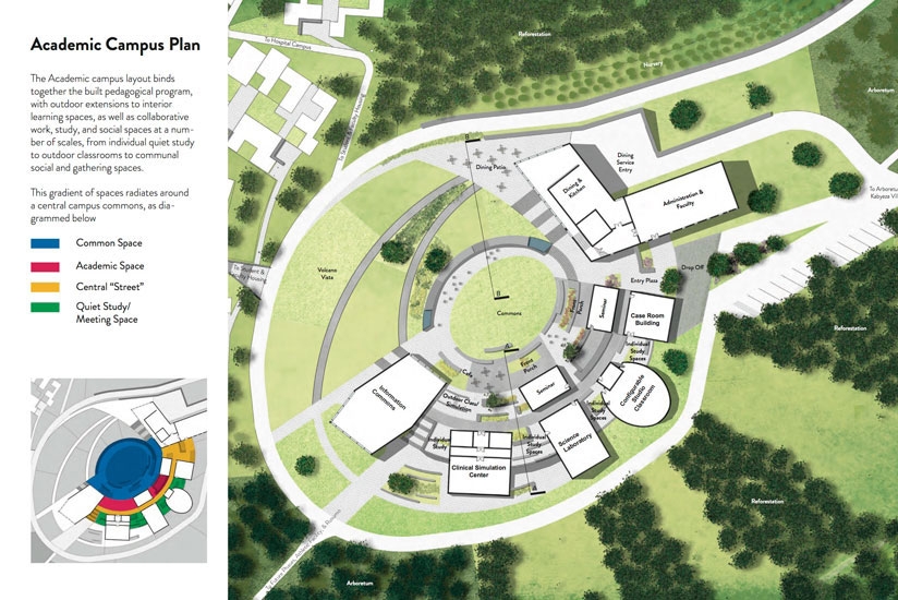 An artistic impression of the aerial view of the proposed health university in Burera District. (Courtesy)