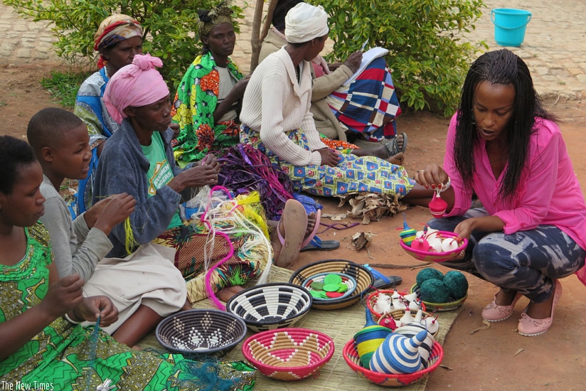 Most of the handicrafts made by this Ruhango weavers' group are sold online by Beauty of Rwanda. (File)