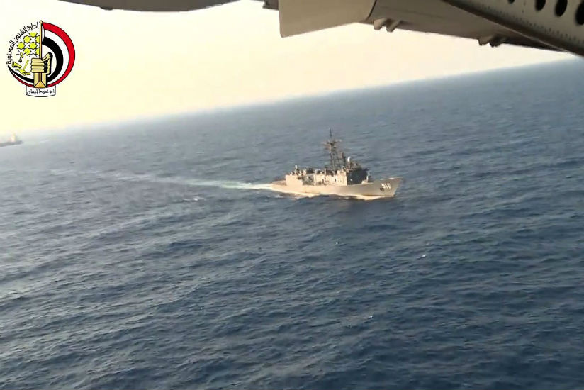A screengrab from footage released by the Egyptian defence ministry on Friday of a search mission for EgyptAir flight MS804. Photograph: HO/AFP/Getty Images