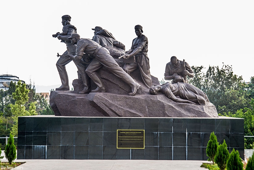 The statue depicting the valour and heroism that was manifested during  1994 Genocide against the Tutsi by RPA (now RDF) soldiers. (Teddy Kamanzi)