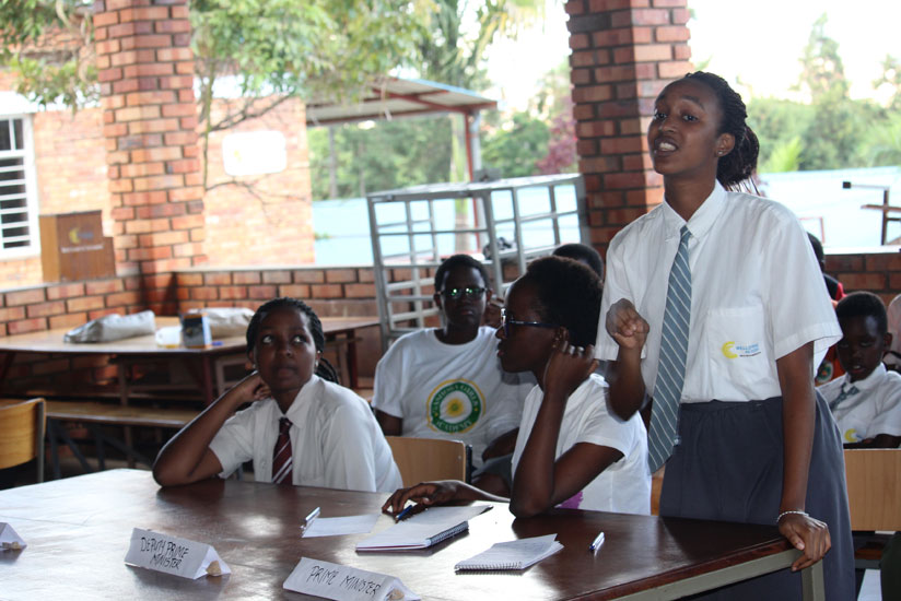 Students take part in the debate. (Donah Mbabazi)