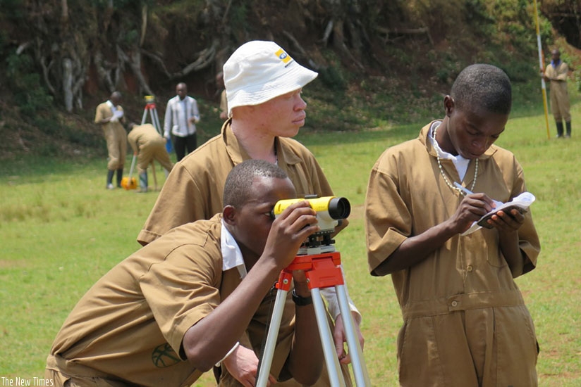 Public works students from different IPRC's during internership practicals in Gisagara District. (File)