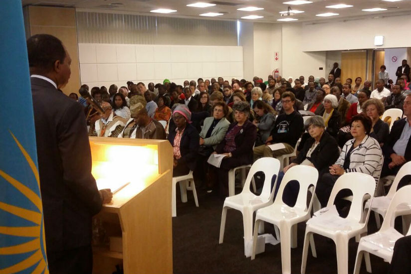 High Commissioner addressing the mourners at the commemoration event in Cape Town. (Courtesy)
