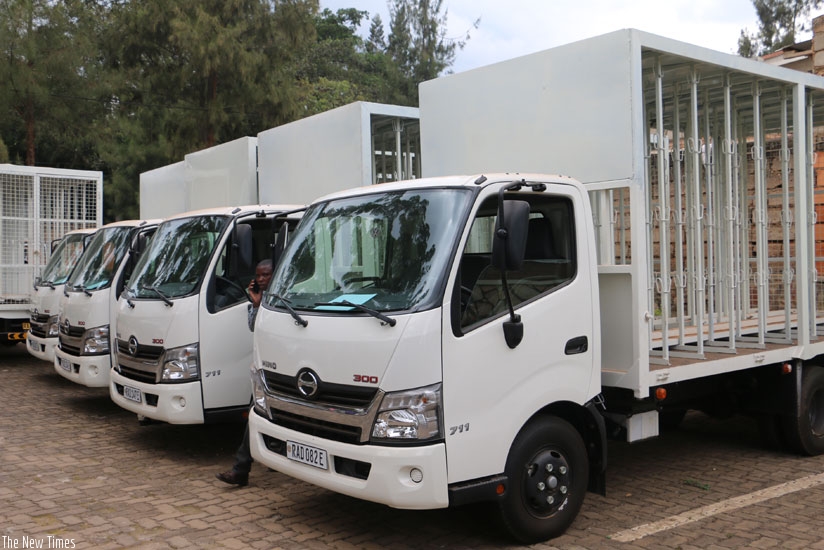 Trucks that NAEB donated to tea farmers under the PRICE project initiative. (P. Tumwebaze)