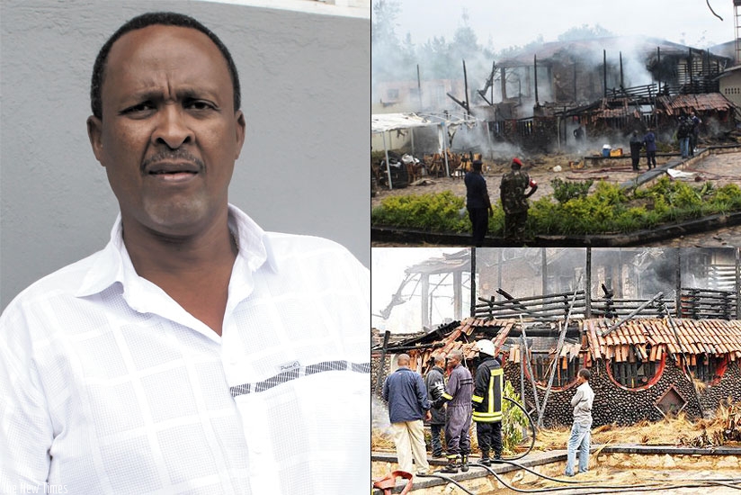 Eugene Habimana, aka Cobra. (R) The destroyed property included two nightclubs, a restaurant, and children's play area. (Internet photos)