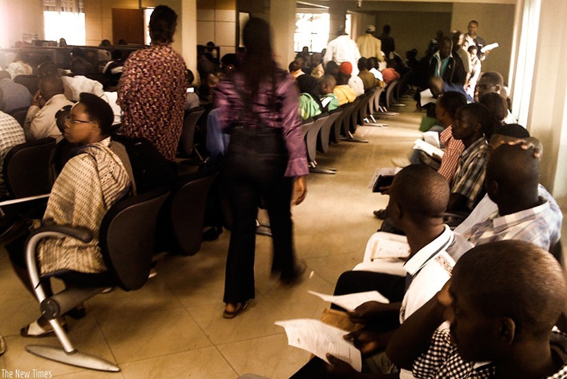 Taxpayers queue to pay their taxes at Rwanda Revenue Authority offices last year. (Net photo)