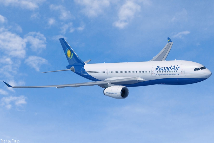 An airborne RwandAir plane. COMESA members have been urged to fast-track u2018uniform skiesu2019 policy. (File)