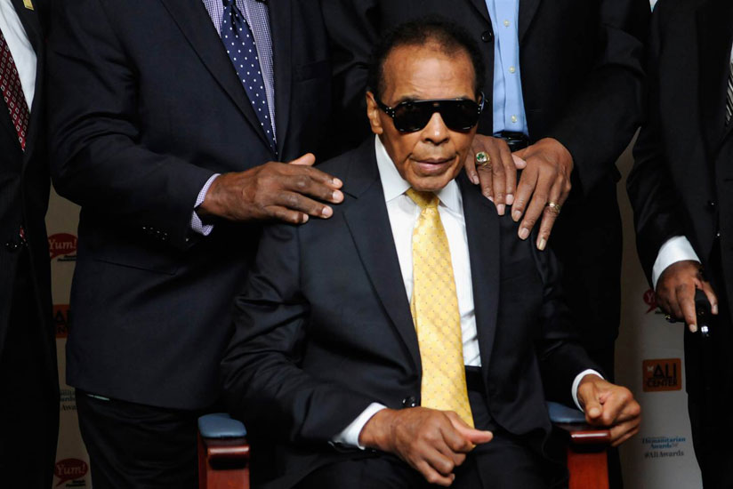 Muhammad Ali attends the 2014 Muhammad Ali Humanitarian Awards in 2014 in Louisville. (Internet photo)