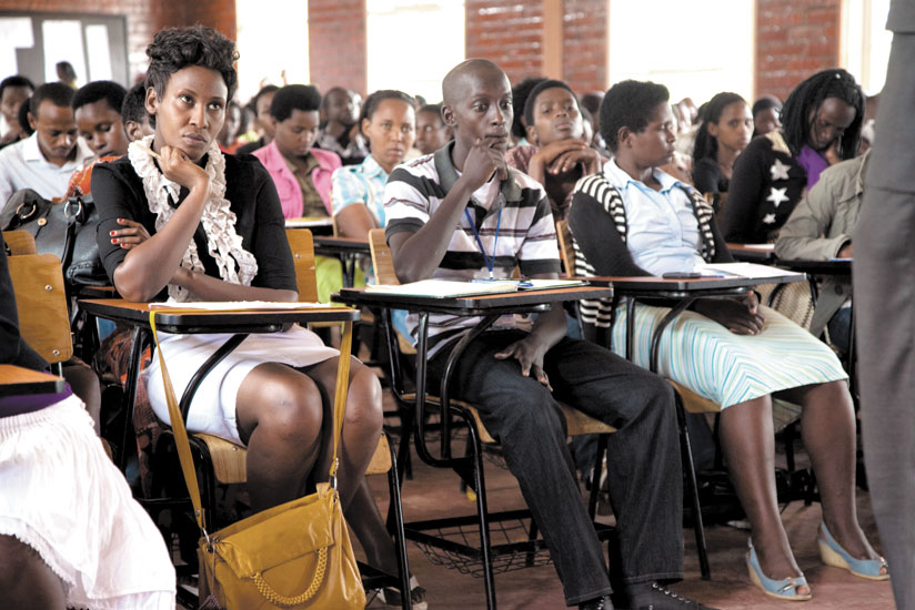 Students of KIM attend a lecture. The new project will benefit post-graduate students. (File)