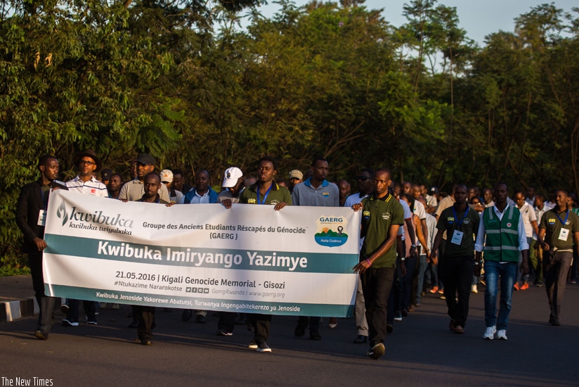 Rwandan Graduates Genocide Survivors' Organization during a past walk to remember in Kigali. Rwandans should endeavour to see that justice is served to the victims of the 1994 Genocide against the Tutsi. (File)