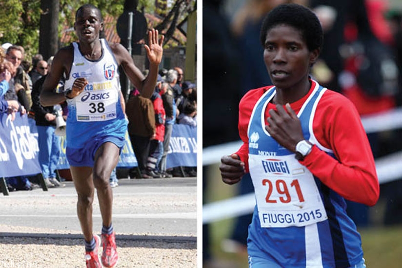 Jean Baptiste Simukeka (L)  and Claudette Mukasakindi (R) will compete in full marathon in Rio. (Courtesy)