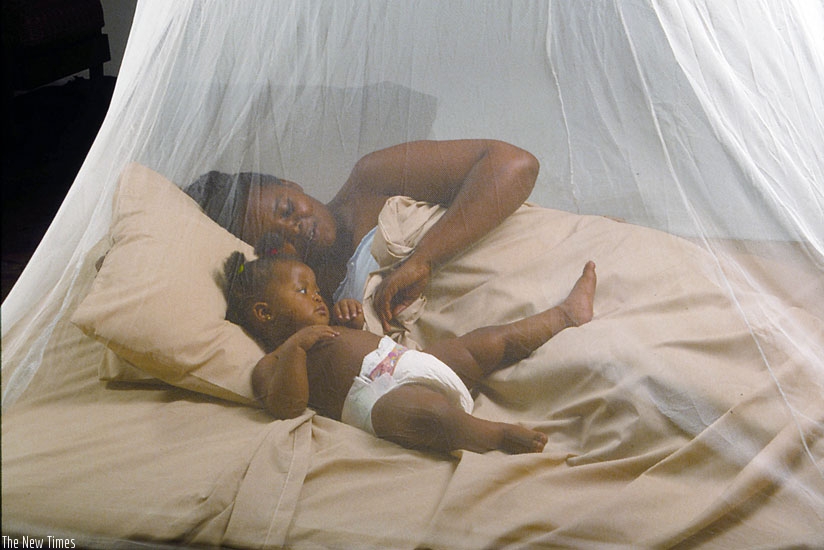 A mother and her child sleep under a mosquito net. This is one of the ways to fight malaria. (File)