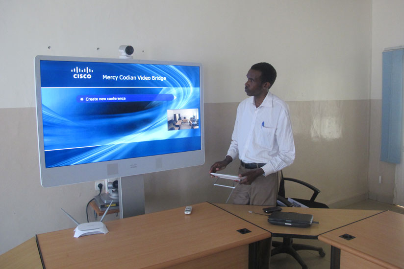Nzabahimana explains how telemedicine sessions are conducted. (Solomon Asaba) Nzabahimana explains how telemedicine sessions are conducted. (Solomon Asaba)