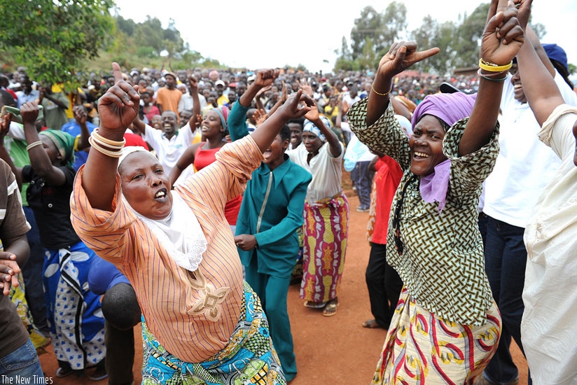 Women dance during Umuganda. Activists say empowering women does not infringe on rights of men. (File)