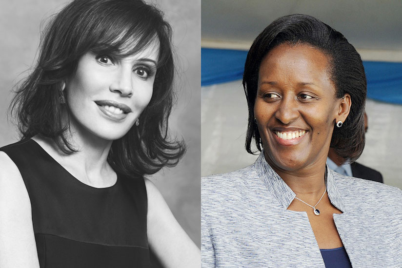 Gabon's First Lady, Mrs Sylvia Bongo Ondimba, and Rwanda's First Lady, Mrs Jeannette Kagame. (Courtesy)