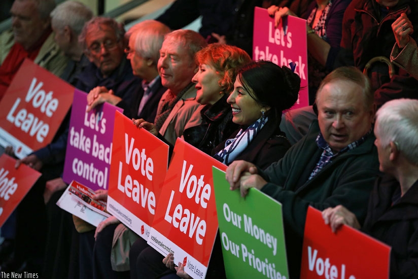 Leave supporters during an EU referendum campaign stunt in London. There was overwhelming support for Brexit amongst working class people. (Net photo)