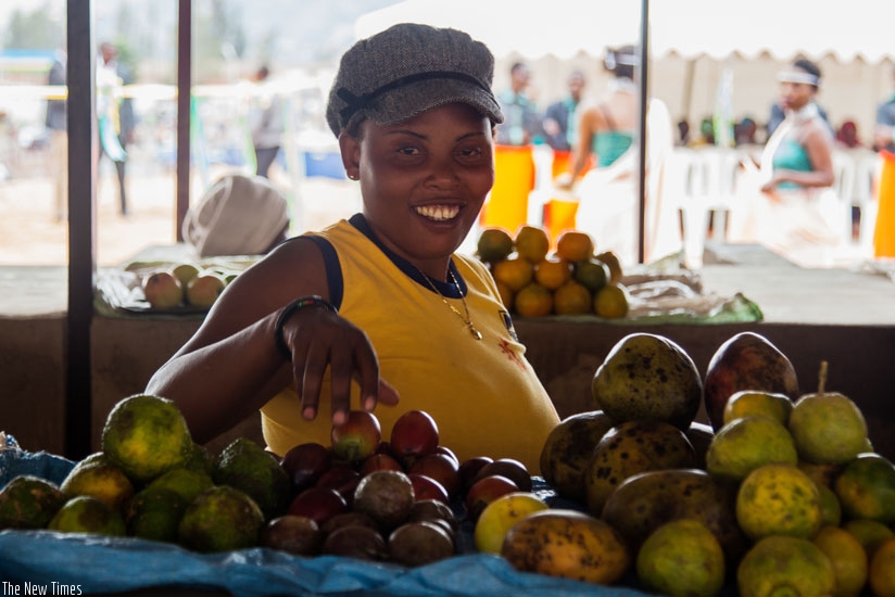 One of the vendors at her stall. The facility will benefit 60 fwomen vendors. (Nadege Imbabazi)