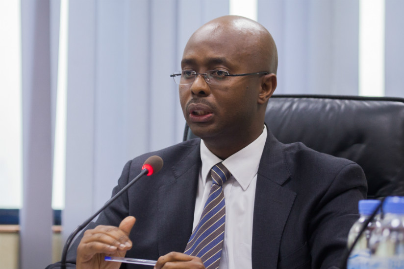 The Director General of the National Institute of Statistics Yusuf Murangwa speaks during the press conference in Kigali yesterday. (Nadege Imbabazi)