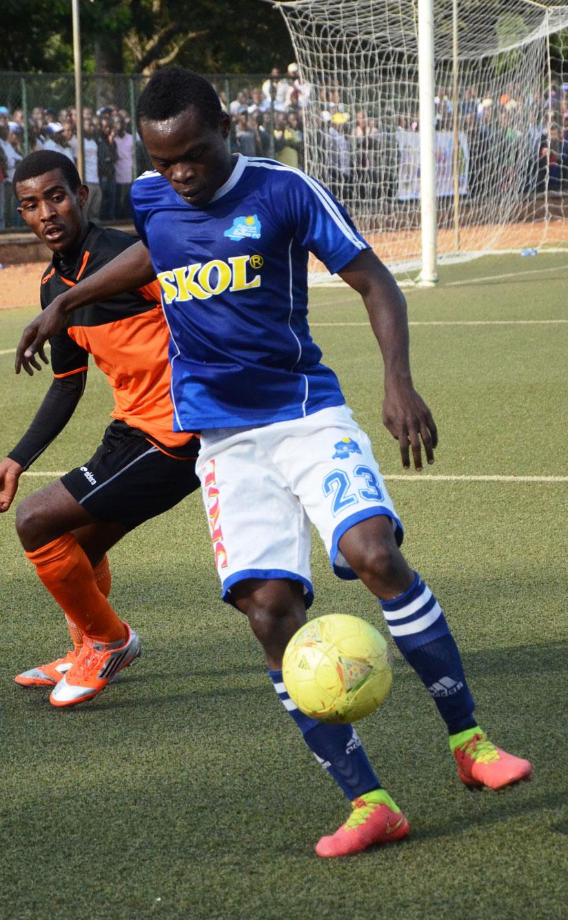 Burundi international forward Pierrot Kwizera netted a brace to guide Rayon Sports to the Peace Cup final. (File)