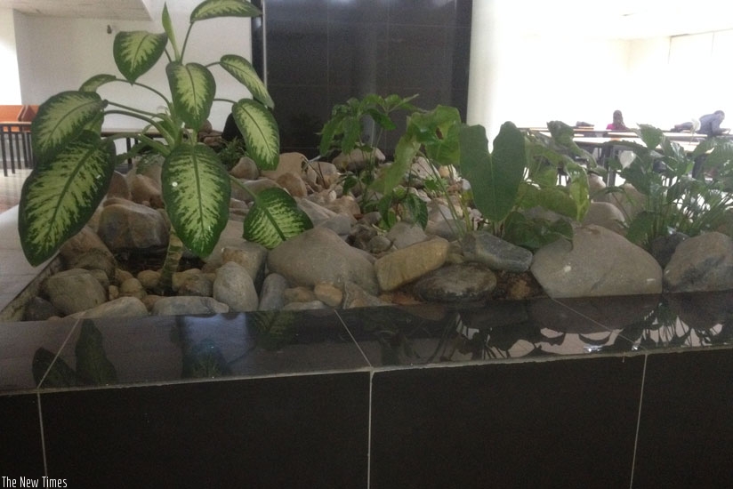 The beautiful interior arrangement of stones with flowers. (Courtesy)