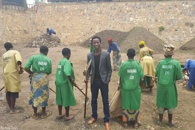 Jean-Bosco Nzeyimana at his recycling company. (Courtesy)