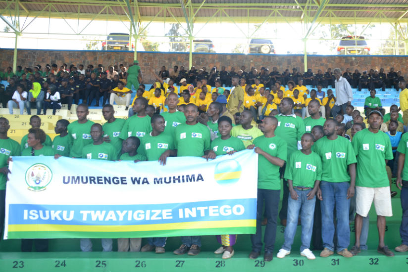 Residents of Muhima Sector taking part in security and hygiene the campaign. (Courtesy)