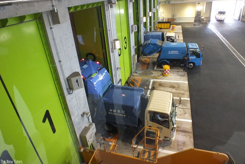 Trucks deliver garbage at the Nerima Incineration plant. (Peterson Tumwebaze)