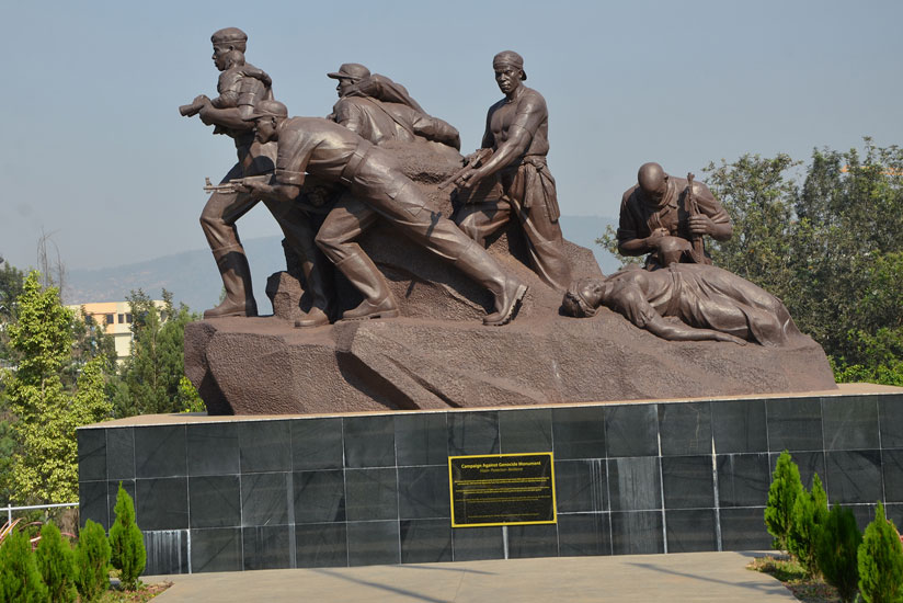 The Liberation Monument at Parliament depicting former RPA Inkotanyi Fighters during the liberation struggle. File