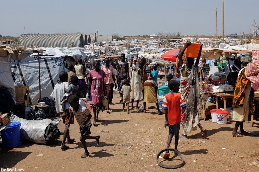 Displaced persons in a refugee ramp in Juba (Net)