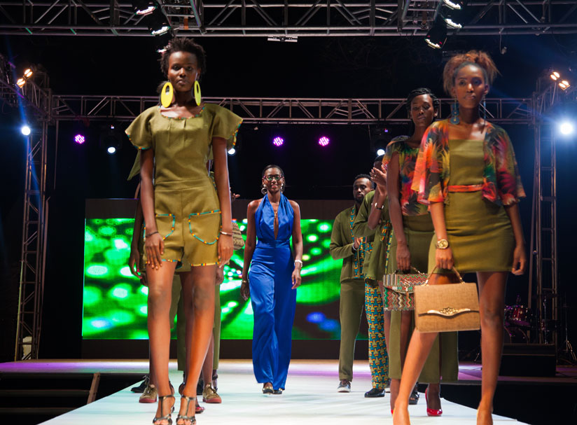 Rupari Design models showcase a variety of women outfit made locally during the 1000 hills fashion show in Kigali on Thursday.rn