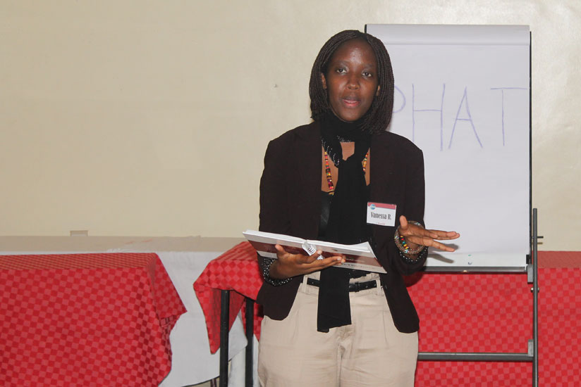 A female Toastmaster does her thing.