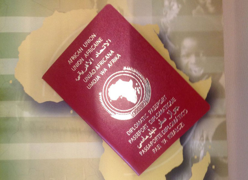 The African passport with 5-language inscriptions (Internet photo)