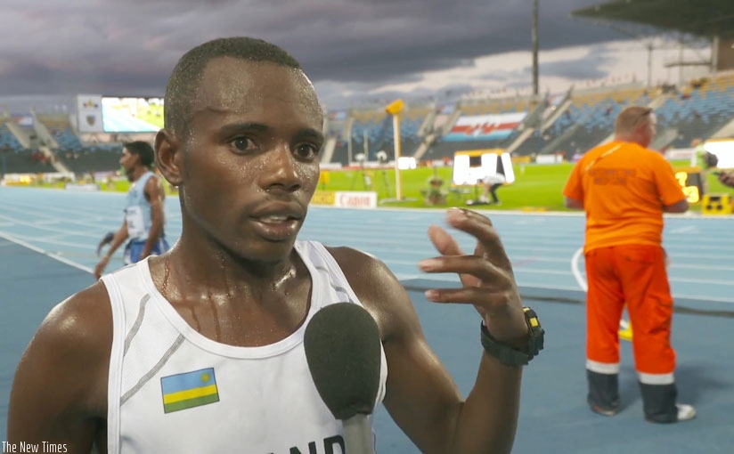 Jean Marie Myasiro speaks to the media after competing in 10,000m at the 2016 IAAF World U20 Championships in Bydgoszcz. (Net photo)