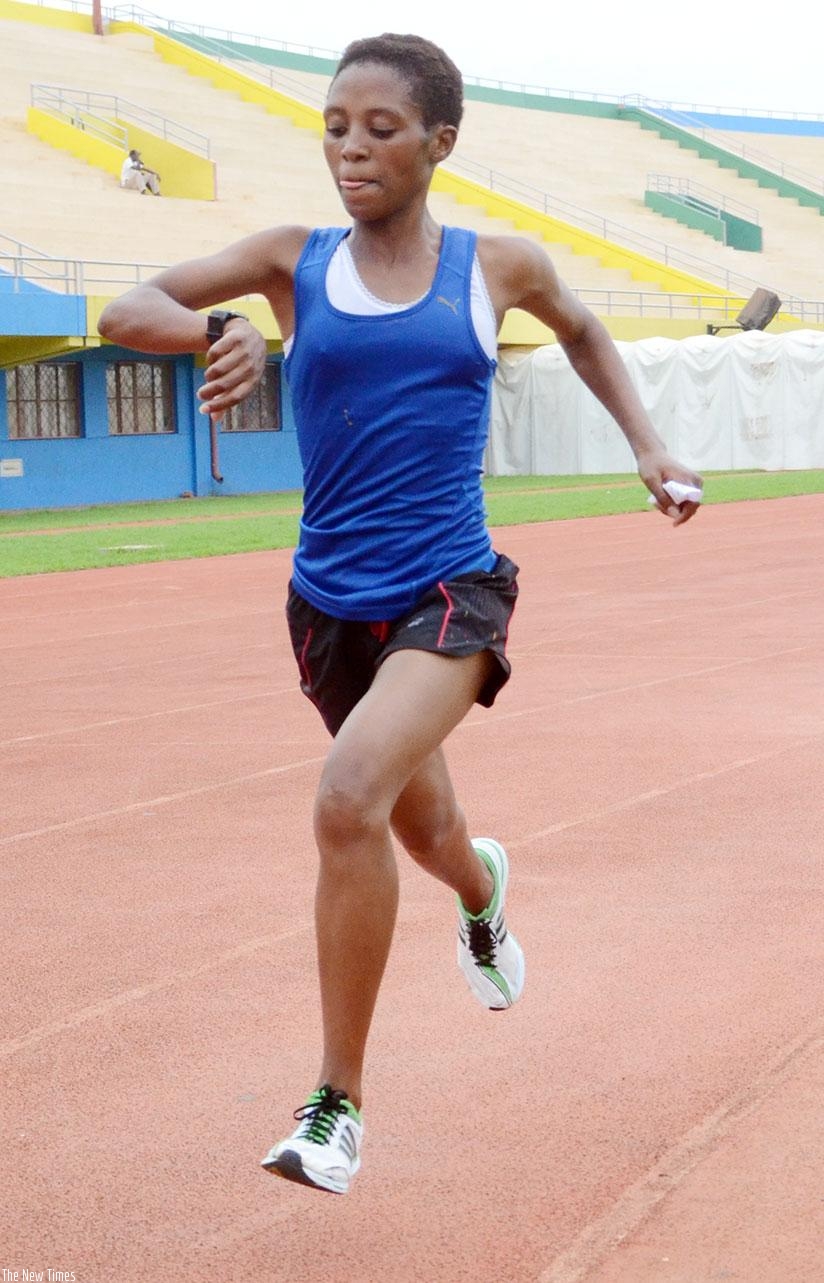 Nyirarukundo, seen here during the HeForShe campaign half marathon, has been downed by high fever and cough. / Sam Ngendahimana.