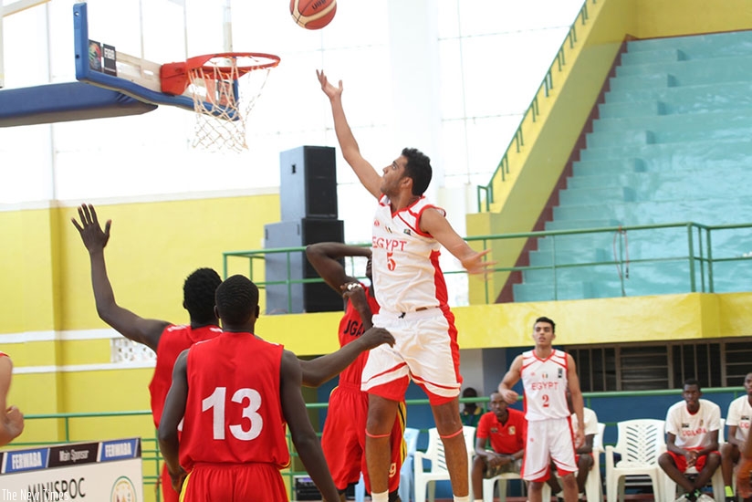 Egypt's center forward Seifeldini Elsandily scored 10 points and 3 rebounds as well as 3 assists in the 87-48 win over Uganda. / Courtesy