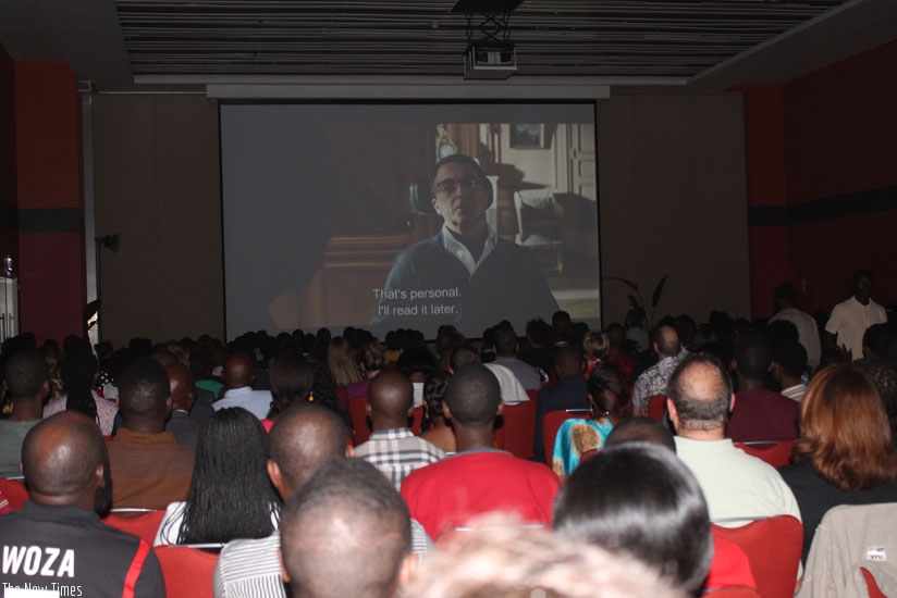 Film lovers relish one of the movies that were screened on the night. / Moses Opobo.