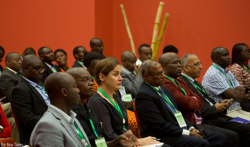 Participants follow proceedings during the meeting in Kigali. (T.Kisambira)