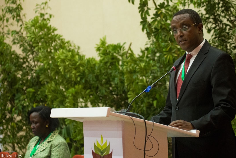 Dr Vincent Biruta, Minister for Natural Resources, said forest landscape restoration is not just a choice but a necessity. / Timothy Kisambira