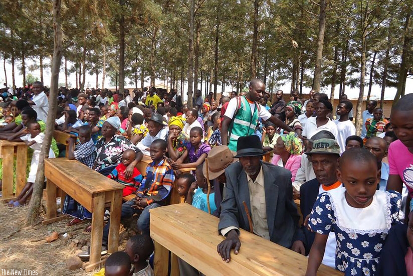 Gatsibo residents during the World Population Day celebrations on Sunday. (Steven Muvunyi.)