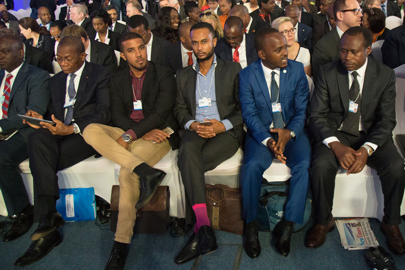 Government officials and other guests at the World Economic Forum in Kigali. MICE is a big growth driver. )Timothy Kisambira)