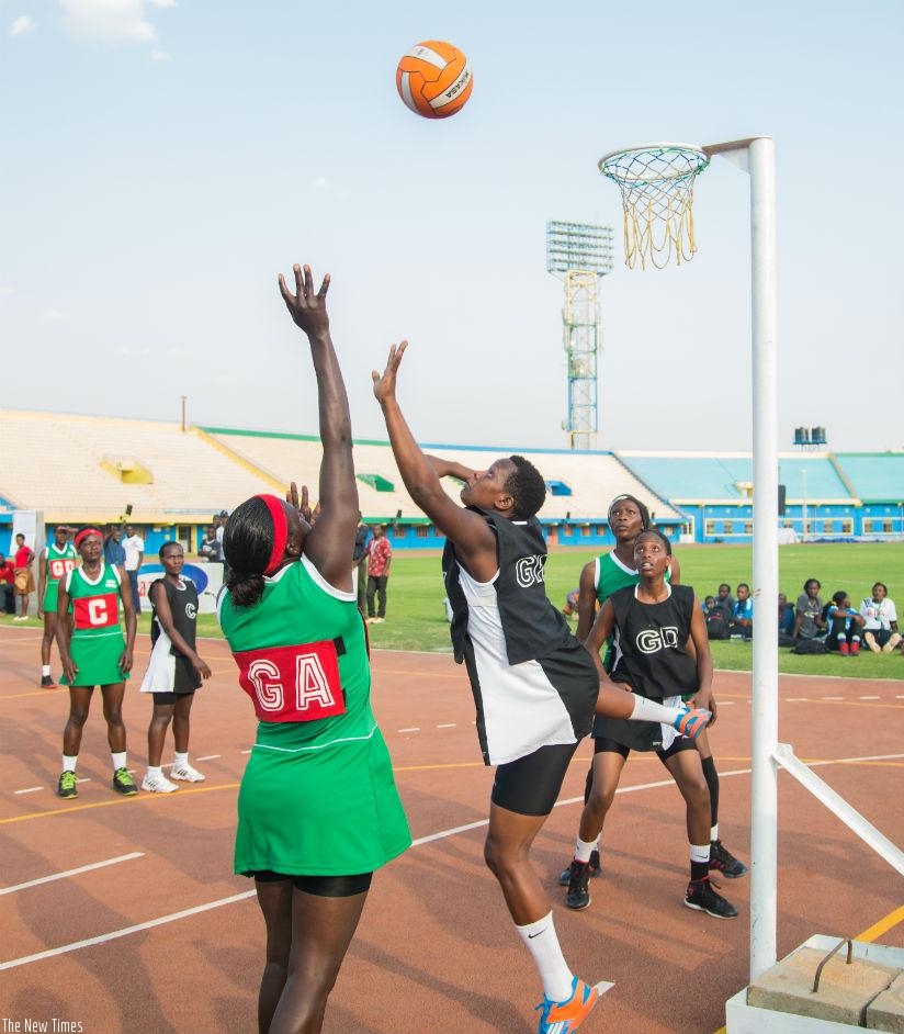 Kenya beat hosts Rwanda 43-22 in the opening netball game of the EAC Military Games on Wednesday. / Faustin Niyigena.