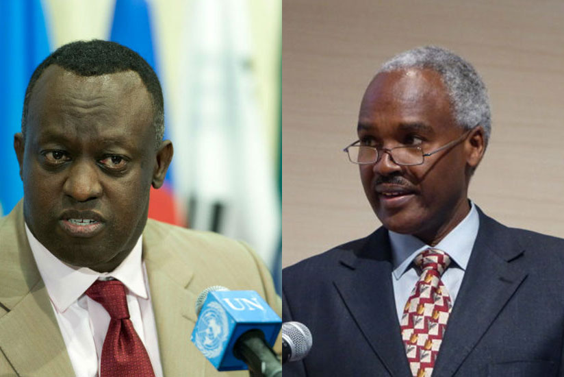 Amb. Eugene-Richard Gasana (L) and Dr. Charles Murigande. / Net.